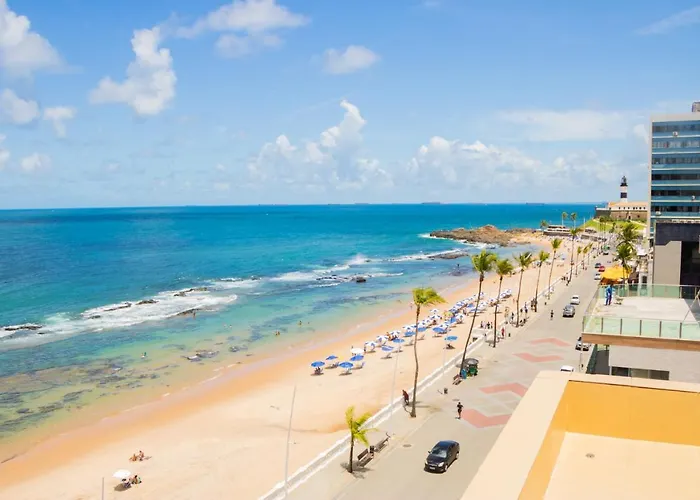 Belissimo Flat Direto Na Praia Da Barra - Flat Beira Mar No Circuito Do Carnaval