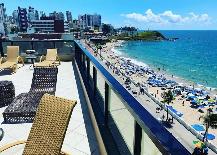 Belissimo Flat Direto Na Praia Da Barra - Flat Beira Mar No Circuito Do Carnaval